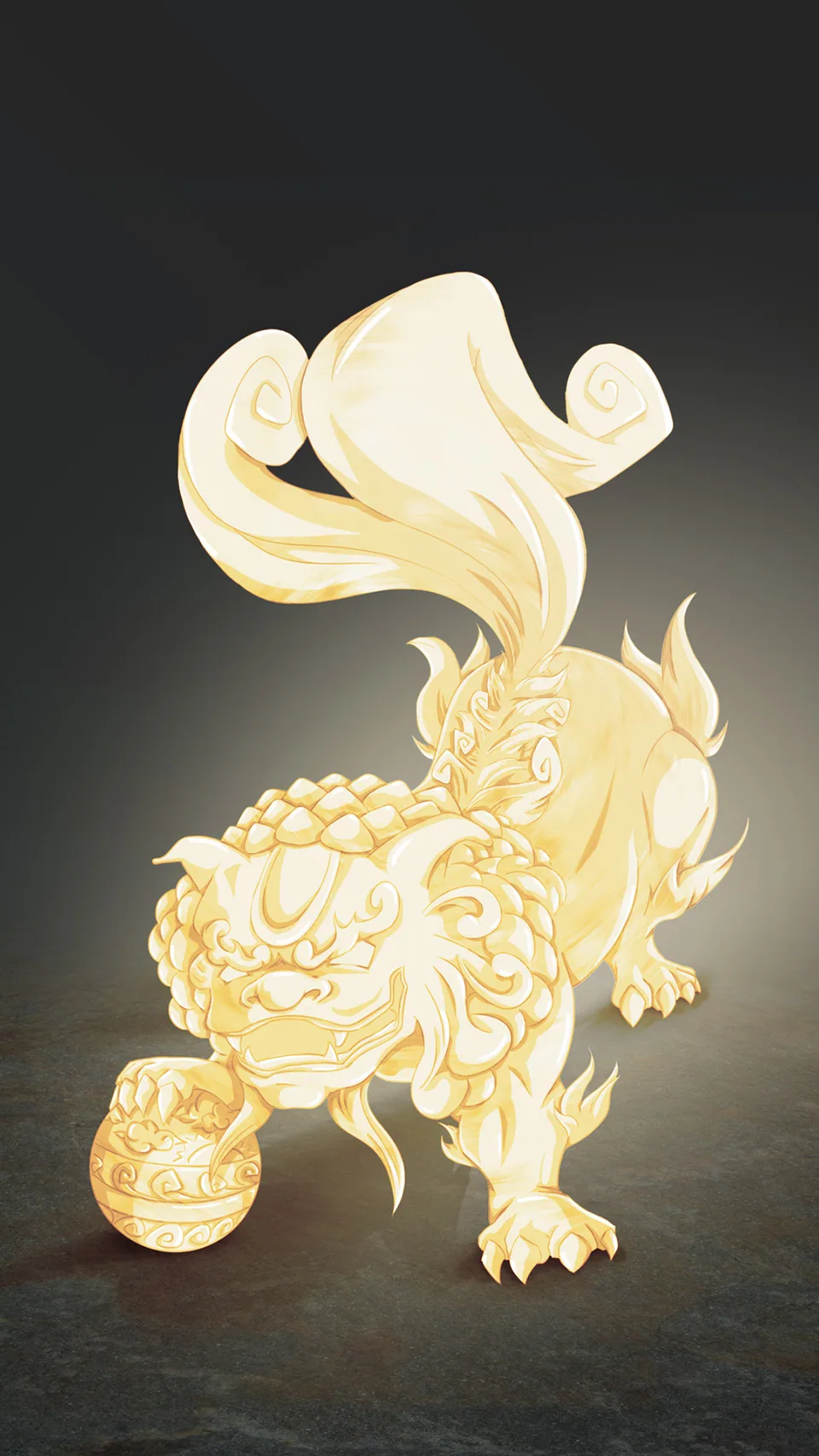 Pale gold version of the guardian lion